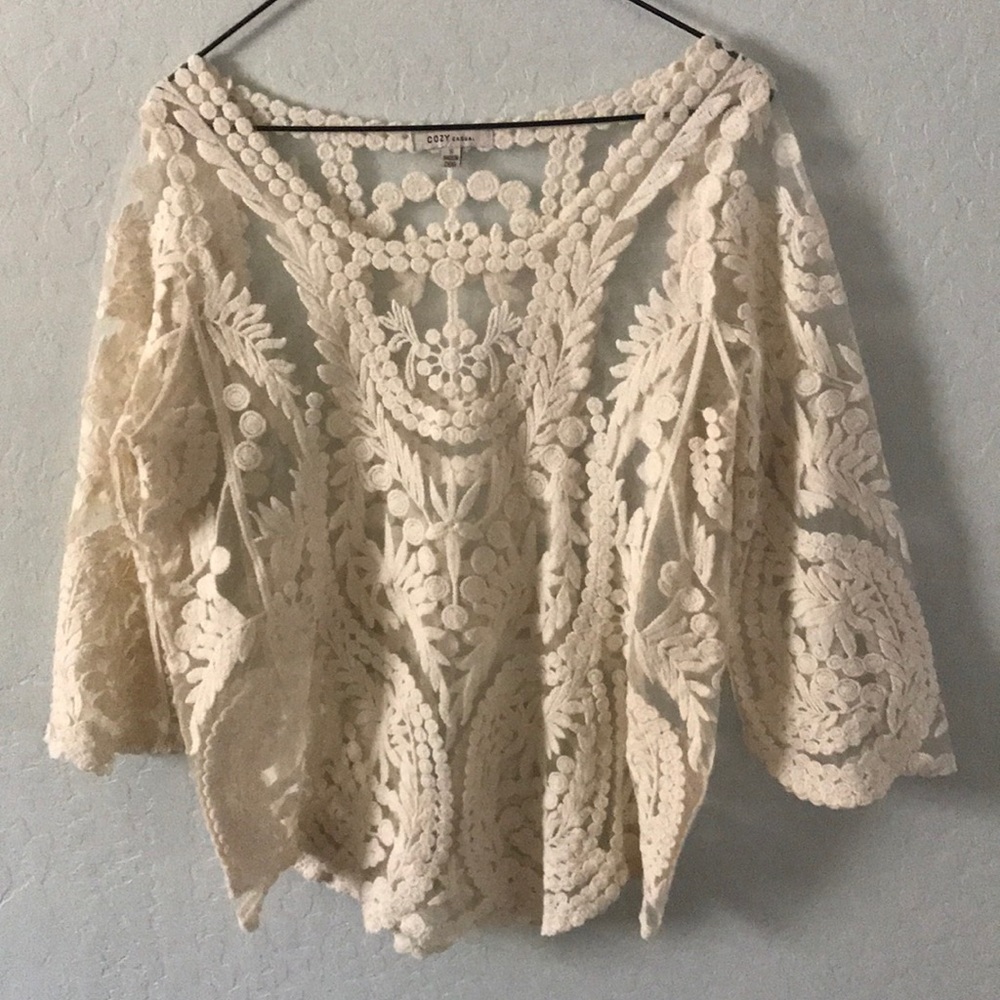 Sheer sexy lace summer topper